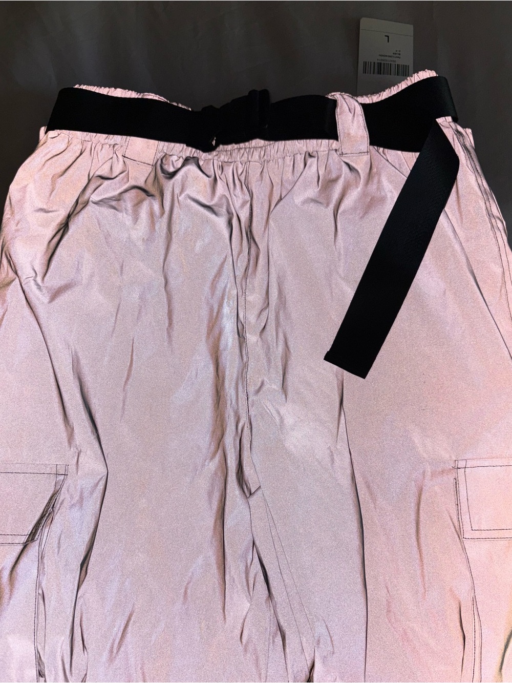 Matching set - Silver Reflective Elastic Waist Pants AND matching zip up jacket - Picture 3 of 4